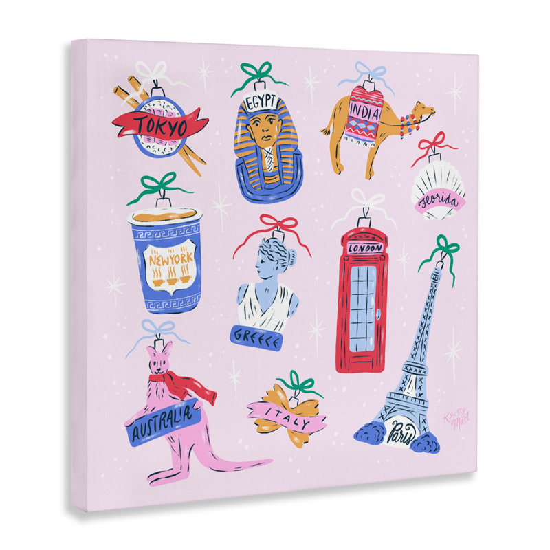 Toile d'ornements Global Travel, design par Krissy Mast, H 36 po x l 36 po