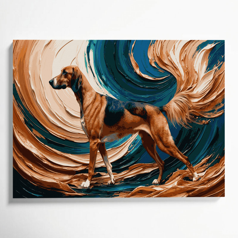 Chiens, chien afghan gris, art mural sur toile, H 11 po x l 14 po