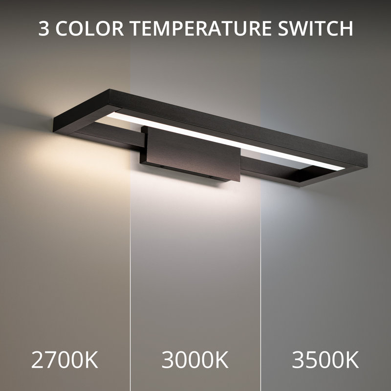 1 - Light LED Vanity Light, Black, 3000K