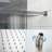 12 Inch Square Shower In Brushed Nickel - Adjustable Slide Bar, -balanced Valve, Rainfall & Handheld Valve Unit