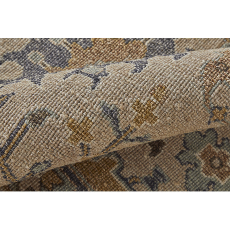 Corbitt Wool Oriental Area Rug in Tan, Rectangle 3'6" x 5'6"