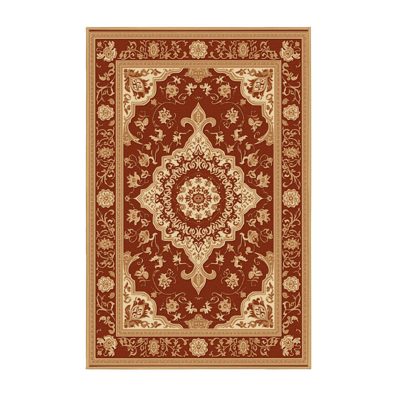 Tapis oriental traditionnel lavable à la machine en brun Ottoline, 5 X 8
