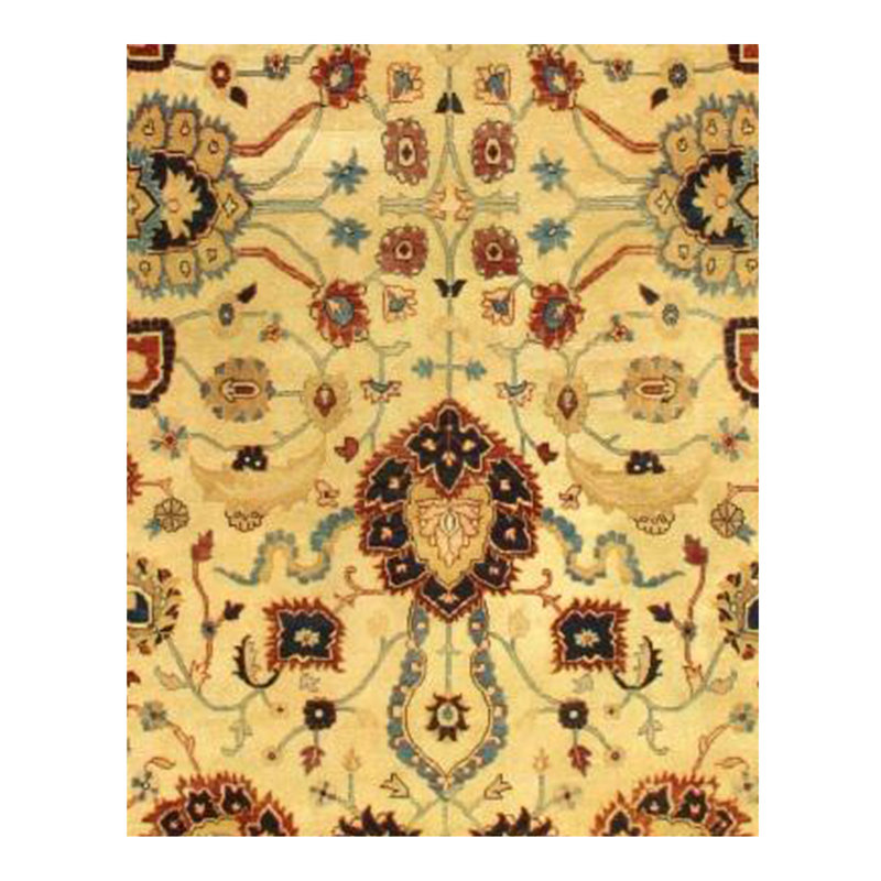 Agra Wool Oriental Area Rug in Beige