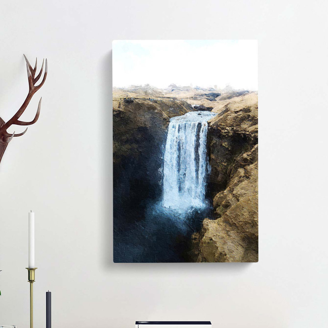Skogafoss Waterfall Iceland - Wrapped Canvas
