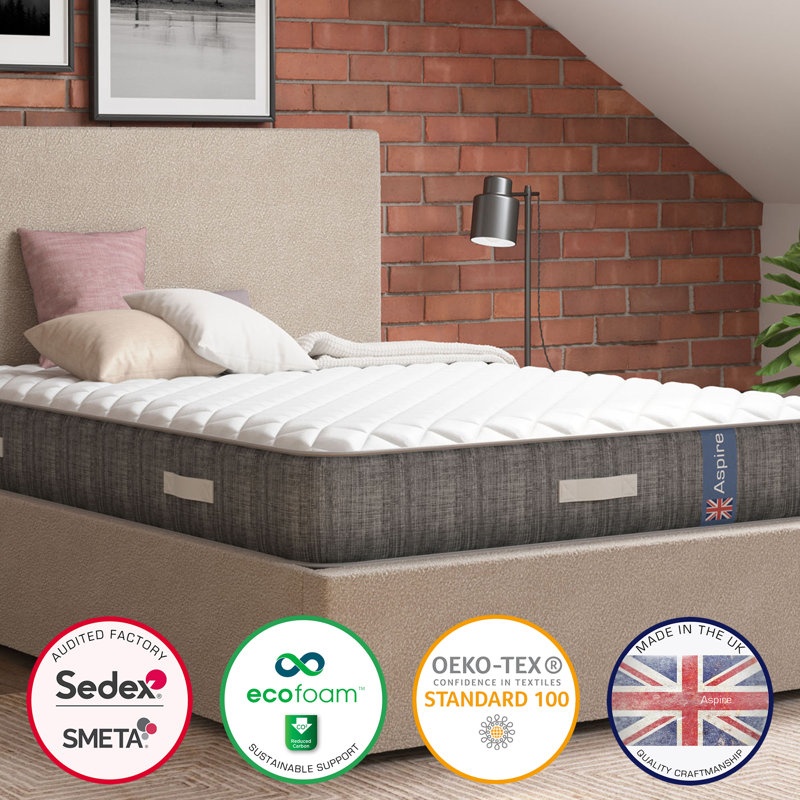 Aspire Medium Comfort Pocket+ Memory Hybrid Mattress, 150 x 200 cm