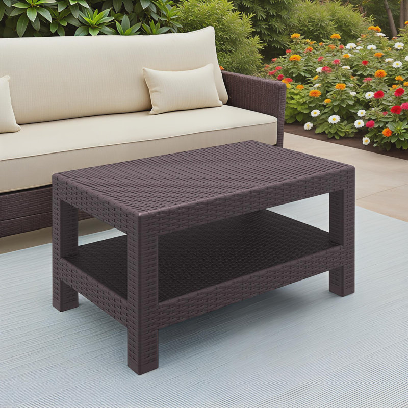 Sperry Resin Outdoor Coffee Table, Brown