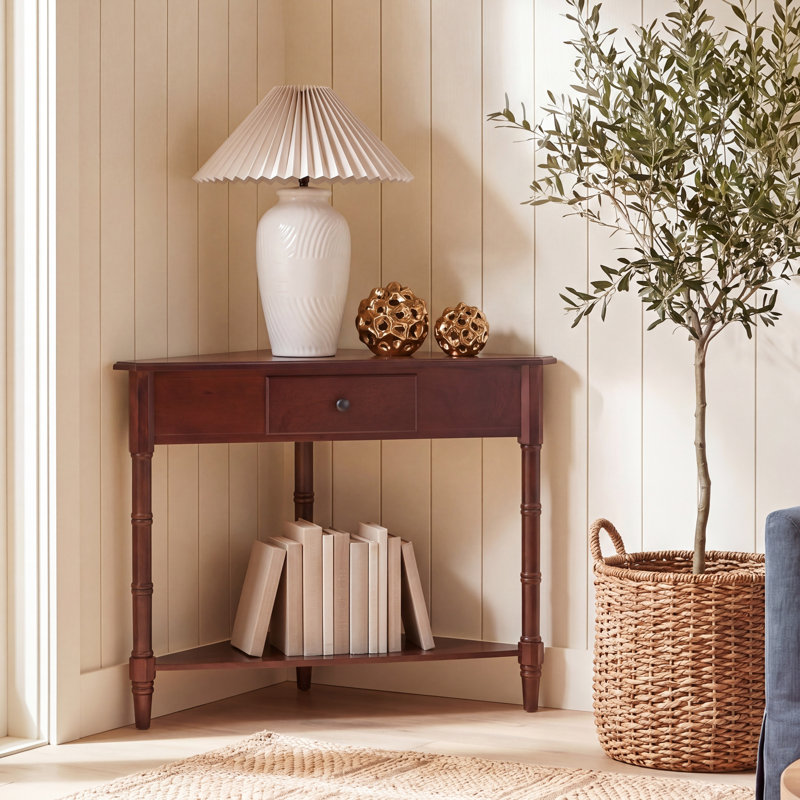 Twerton Solid Wood End Table with Storage, Dark Cherry