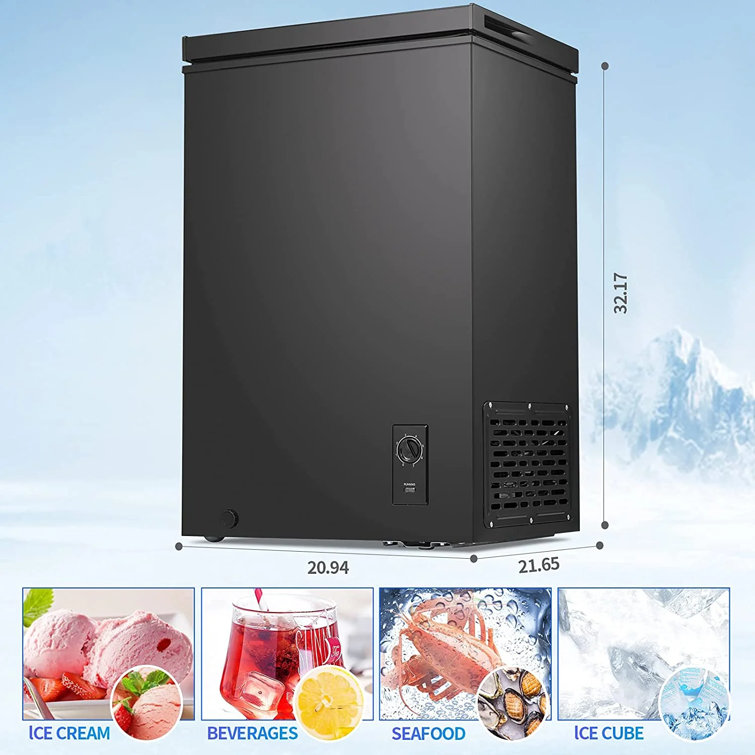 Chest Freezer 3.5 Cubic Feet, Deep Freezer, Adjustable Temperature Energy  Saving