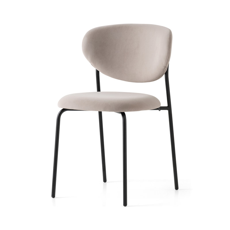 Cozy Upholstered Chair with Metal Frame, Burgundy, Matt Black