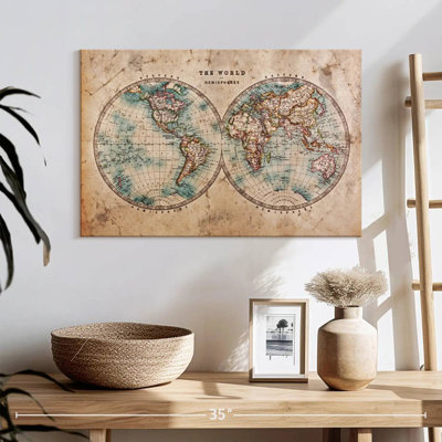 Hemisphere Map Canvas Print