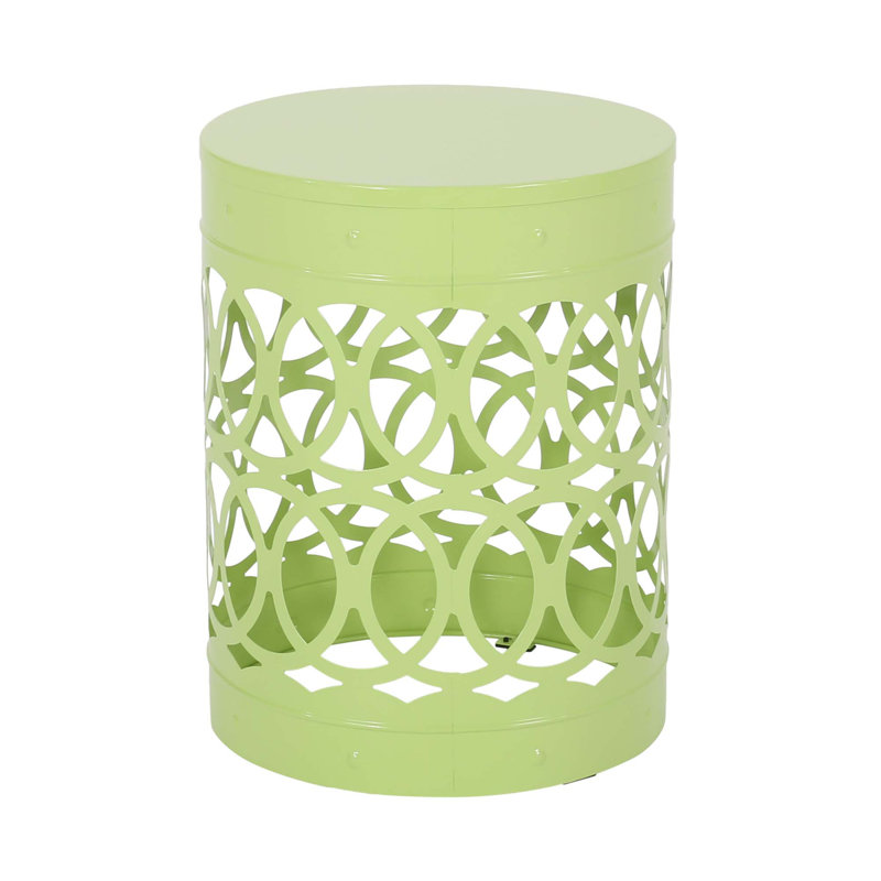 Modern Side Table with Iron Cut Design, Green