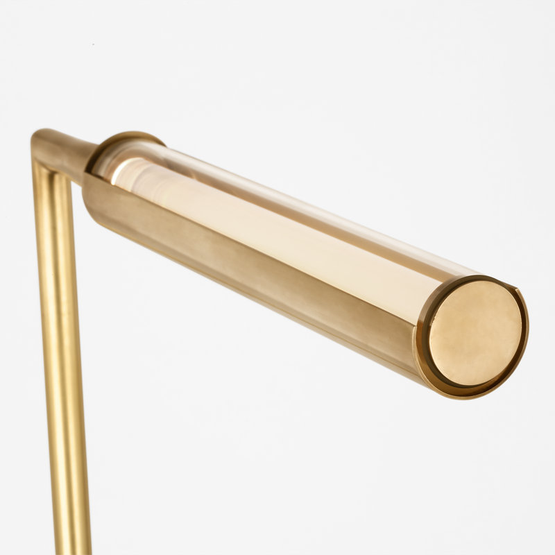 Poza LED Task Floor Lamp, Hand-Rubbed Antique Brass
