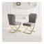 Ensemble de 2 chaises de salle à manger, dossier en velours gris et pieds en métal doré. Pour la cuisine moderne