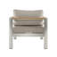 Fauteuils de patio ergonomiques en aluminium, design beige argent moderne