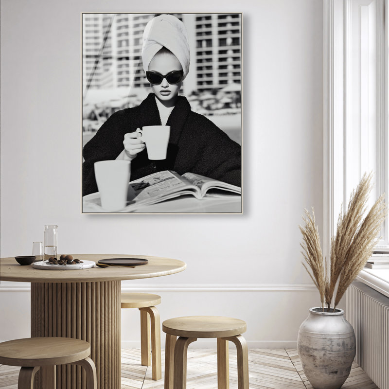 Cinematic Sip Print, 31"H x 25"W, Silver Floater Frame