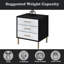 Nightstand In Black, Silver & Gold With Metal Structure Construction And Ample Storage Space