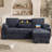 Latitude Run® 91.5 " Modern Shariff Reversible Chenille Upholstered Sleeper Sectional Sofa with Storage Chaise-1938120674