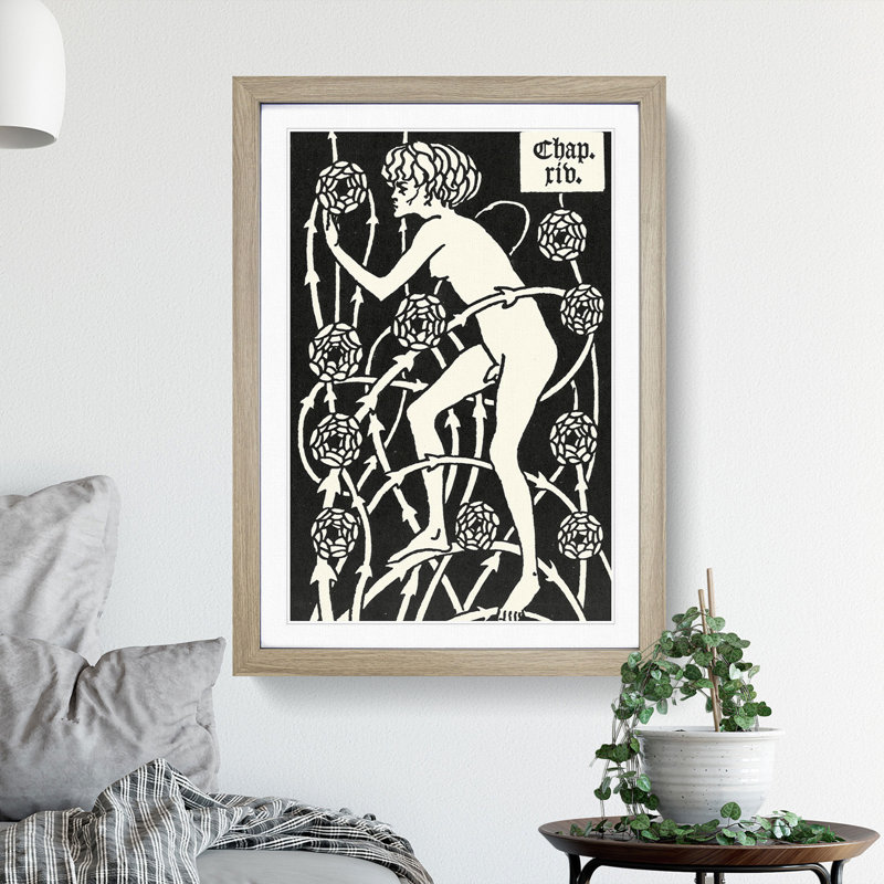 Hermaphroditus by Aubrey Beardsley - Framed Print, Oak Framed, 65cm H x 48cm W x 2cm D