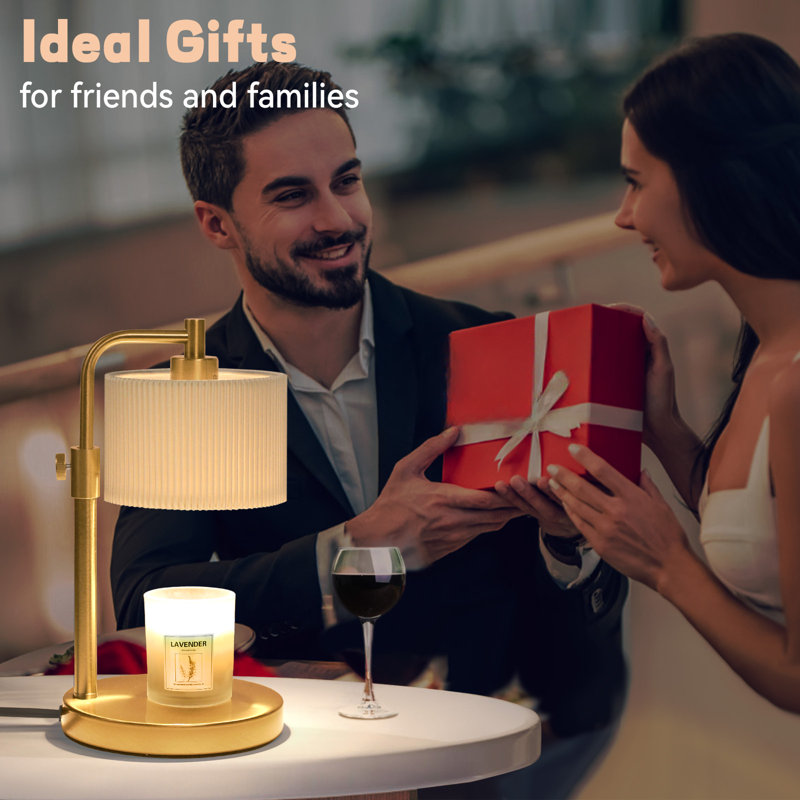 Candle Warmer Lamp with Timer, Dimmable Candle Wax Warmer with two Bulbs, Candle Warmer for Jar Candle, Gold