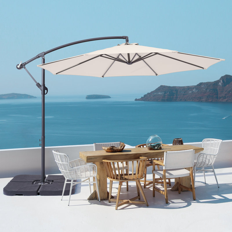 Parasol en porte-à-faux 10 pi Badillo, Beige