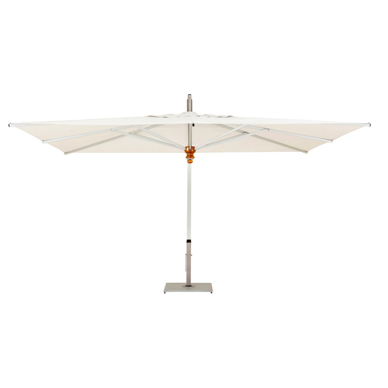 Pendulum 11.5' Square Cantilever Umbrella, Natural, Double Stack Plate - Large