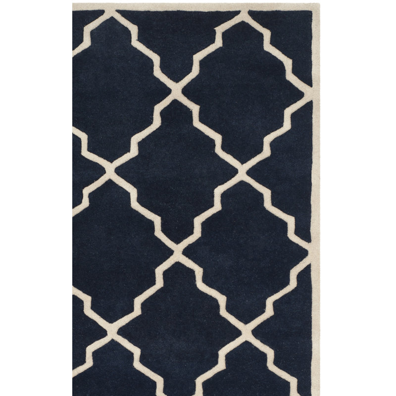 Tapis géométrique en laine touffeté à la main Chatham, Rectangle 8 pi 9 po x 12 pi