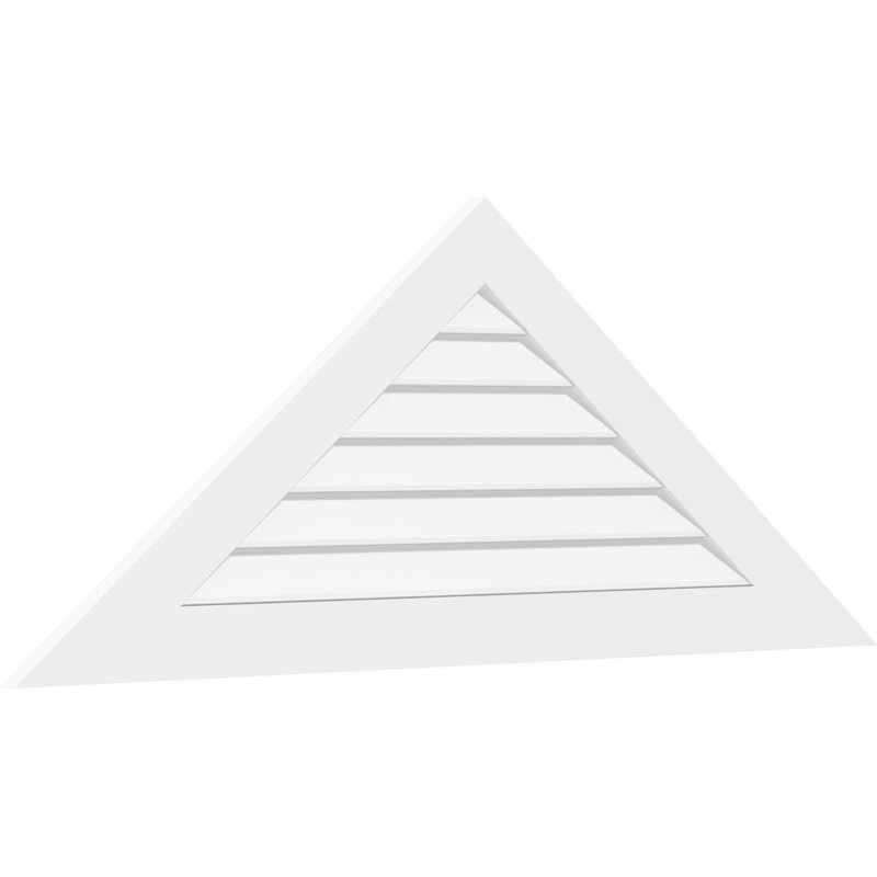 Triangle Surface Mount Non-Functional Standard Frame PVC Gable Vent 11/12 Pitch, 14" H x 48" W