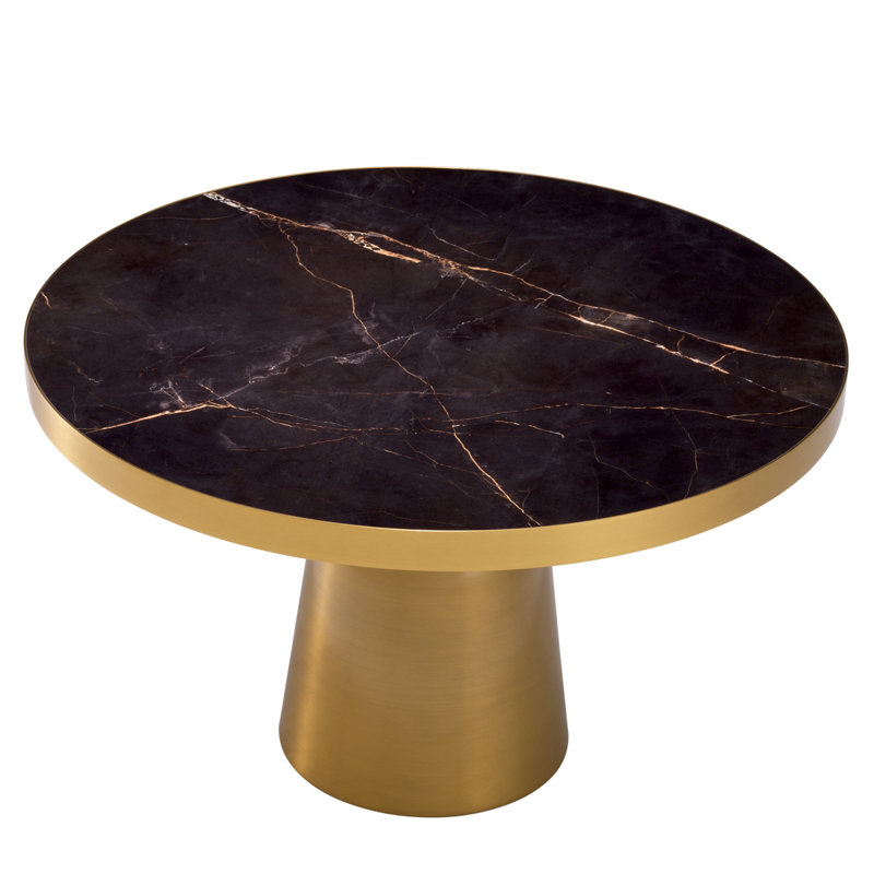 Coffee Table Soren Antique Brass Fin - Ceramic Top