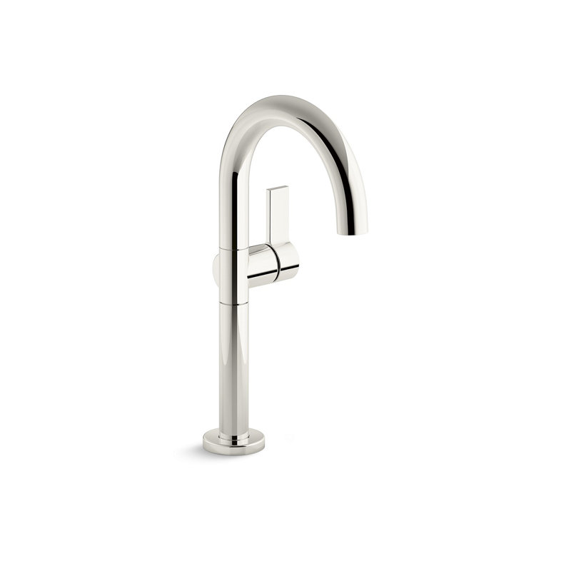 One Single-Control Sink Faucet, Tall Spout, Satin Nickel