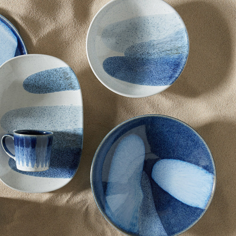Studio Blue Accents Serving Bowl, Blue, 2.75" H x 12.20" W x 12.20" D