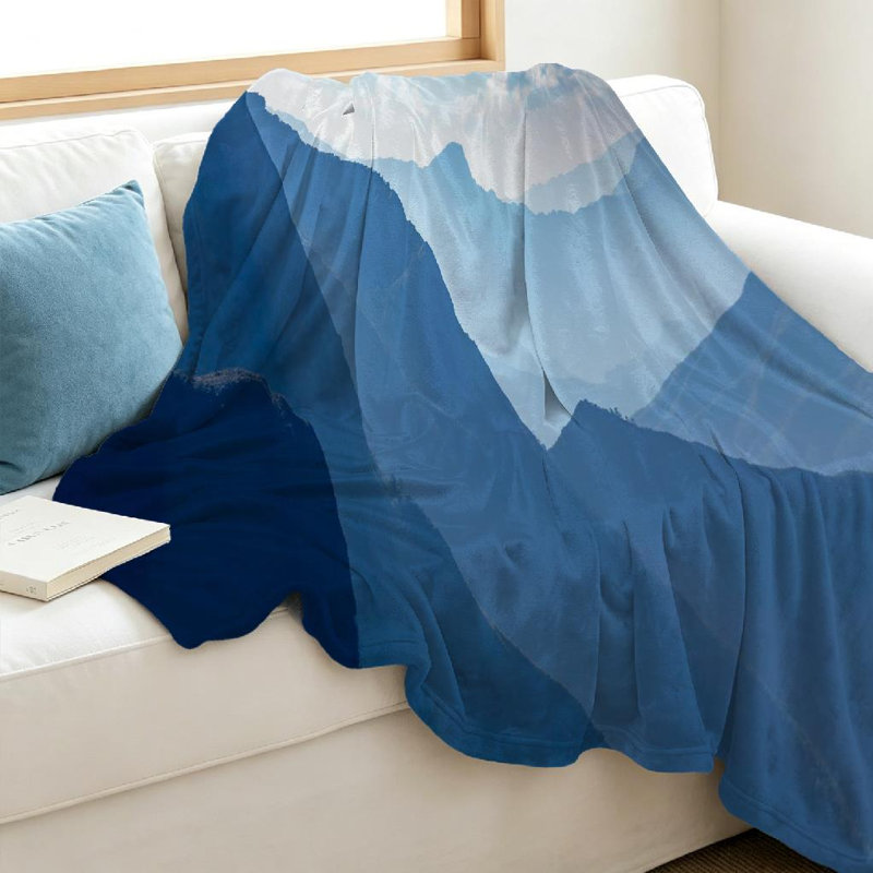 Jeté en molleton bleu flanelle ultra doux bleu, Throw 40" x 50"