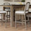 Tabouret de bar gris patiné de 31 po de hauteur avec siège et dossier rembourrés gris Charleston-433162225