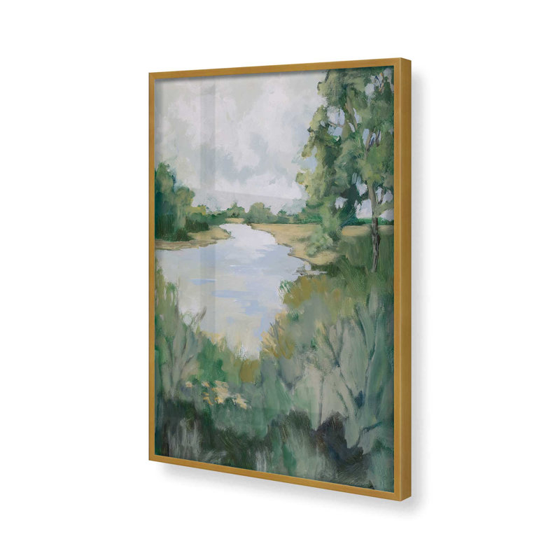 Peaceful Riverside View I Print, H 15,25 po x l 12,25 po, Doré