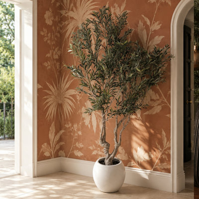 250Cm XXL Artificial Olive Tree With Decorative Planter