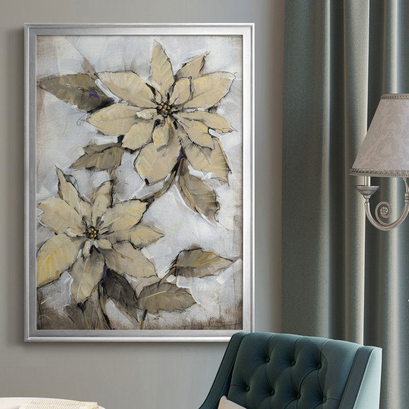 Poinsettia Study I - cadre photo, impression sur toile, H 24,5 po x l 18,5 po x P 1 po, Argent
