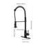 Robinet de lavabo industriel avec robinet escamotable noir mat en acier inoxydable commercial noir, bec rotatif à 360 °