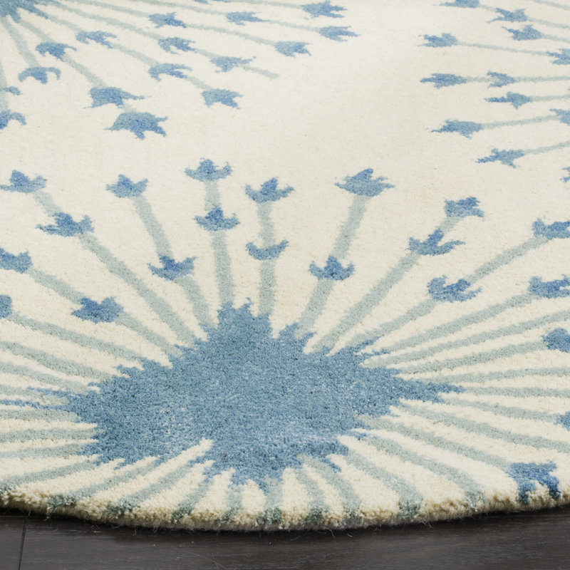 Mccullough Hand Tufted Wool Ikat Rug, Round 5'