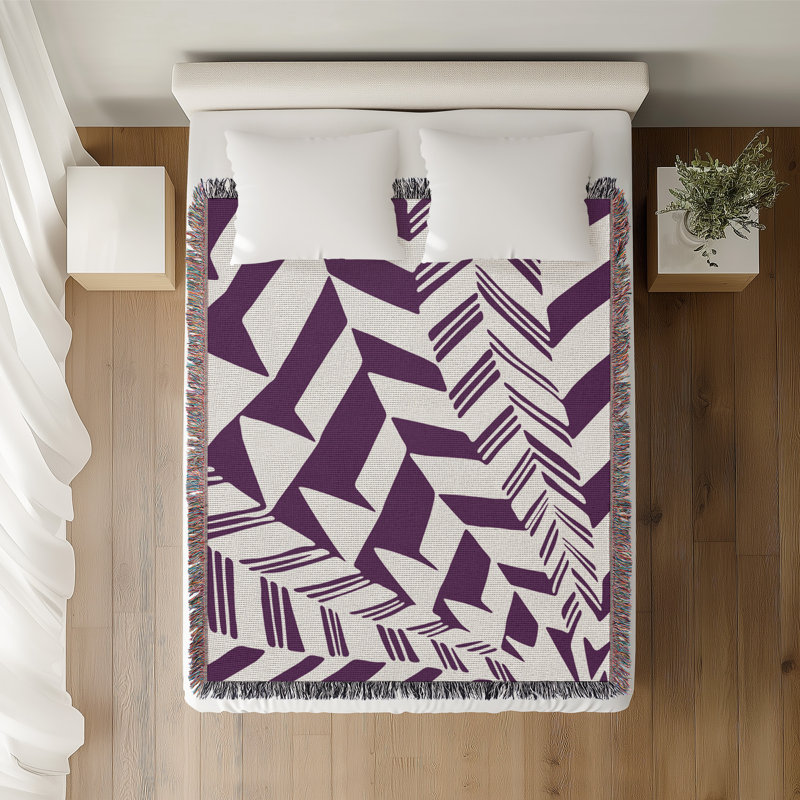 Jeté en coton Kafi, 50 x 60, Mauve
