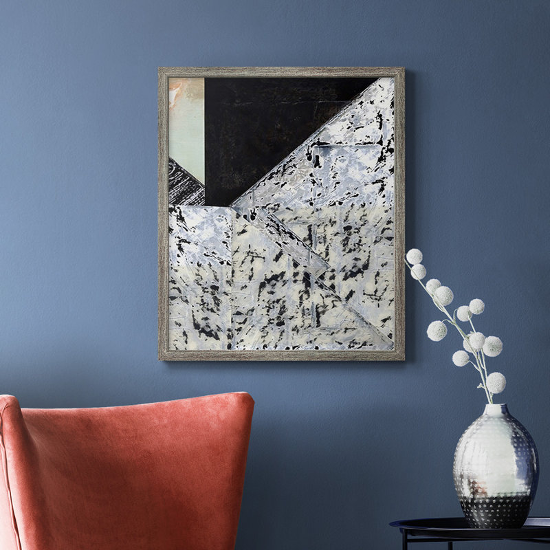 «Tiles & Texture Abstract Angles II», toile encadrée de qualité supérieure - prête à être accrochée, H 24 po x l 20 po, Gris