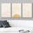 Bright Light Yellow Burst Artwork, Neutral Abstract Minimalist Boho Wall Pictures, Framed Canvas Giclée Print 3 Pieces Wall Art" -72966204-72966203-119390337
