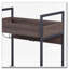 Chariot de service noyer et noir avec 2 tablettes