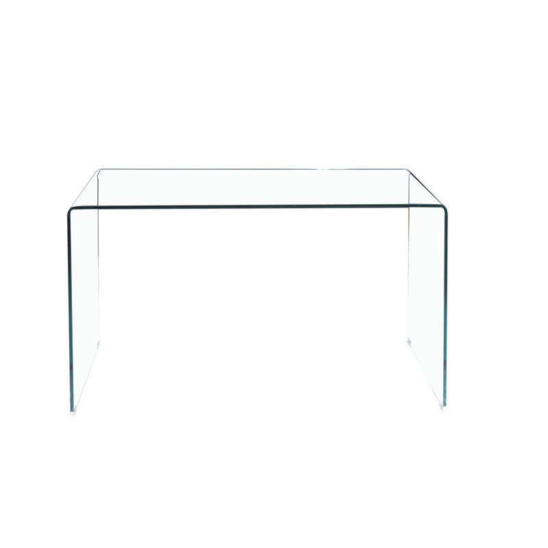 Console de salon transparente avec coins arrondis - Élégante et pratique Facile à nettoyer, entretenir, dégager la table, apparence simple, multi-usage pour la surface de la maison