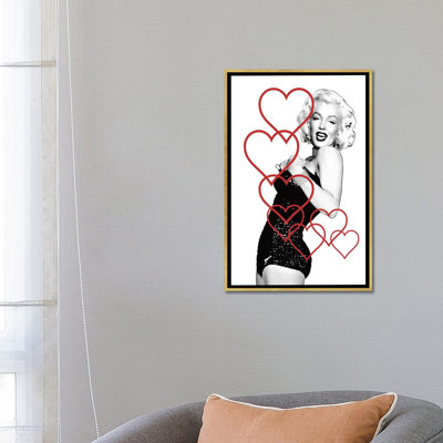 Marilyn Monroe Bubble Hearts - impression d'art graphique