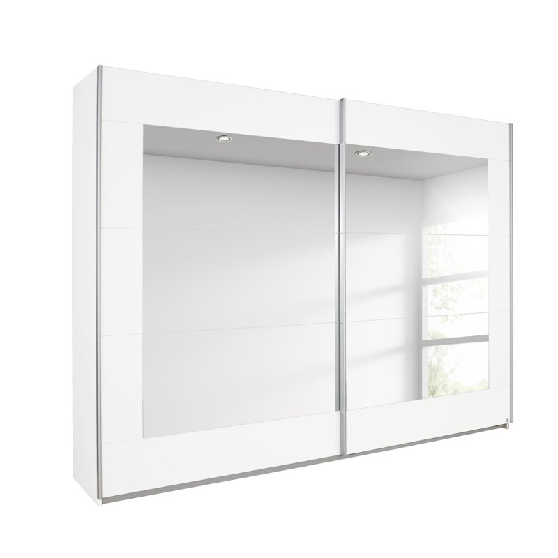 Alegro Sliding Door Wardrobe, 210 cm H x 226 cm W x 62 cm D, White