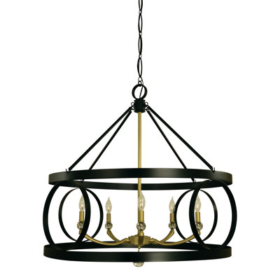 5 - Light Wagon Wheel Chandelier