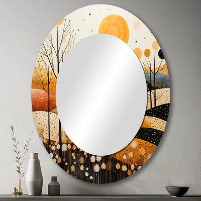 Décoration miroir ovale orange Meadow Bold Geometric Fields II - Orange