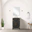 18 po P Meuble-lavabo simple en chêne noir de 20 W, comptoir en acrylique, miroir, largeur de rangement et de fermeture en douceur, comptoir, capacité fermée