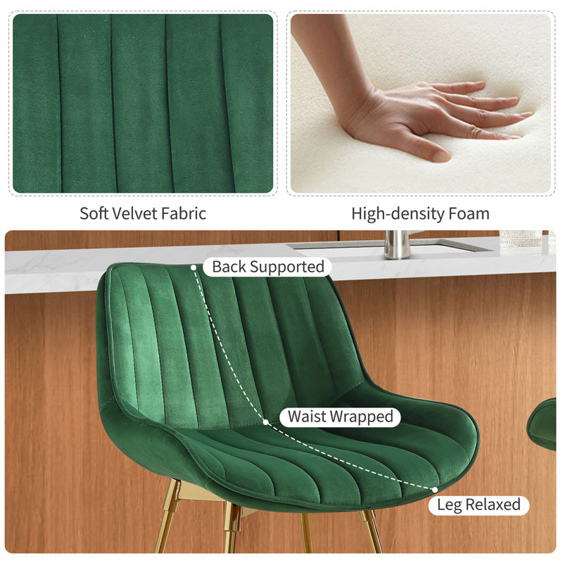Abingdon 73.5Cm Swivel Bar Stool, Green