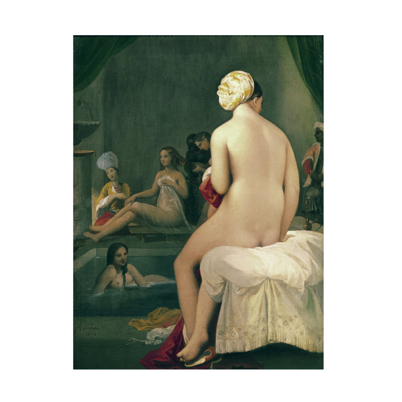 Art par Jean Auguste, la petite baigneuse dans le harem, H 24 po x l 18 po