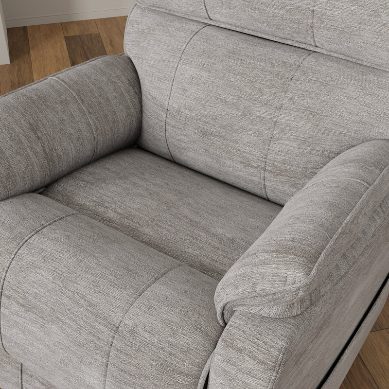 Crecent Plush Fabric Power Lift Recliner with Side Pockets